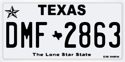 TX license plate DMF2863