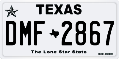 TX license plate DMF2867