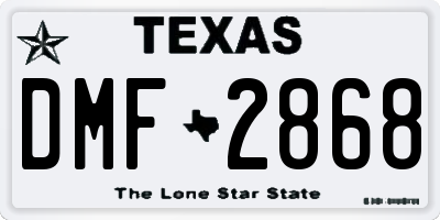 TX license plate DMF2868