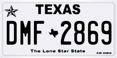 TX license plate DMF2869