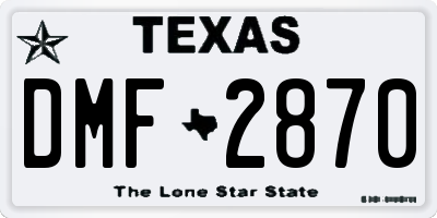 TX license plate DMF2870