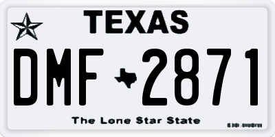 TX license plate DMF2871
