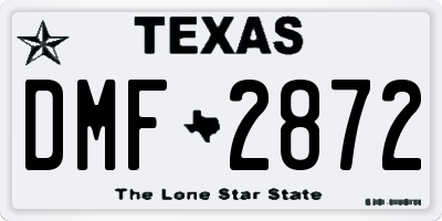 TX license plate DMF2872