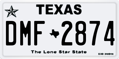 TX license plate DMF2874