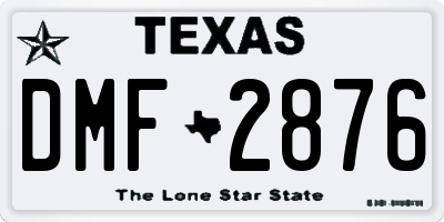 TX license plate DMF2876