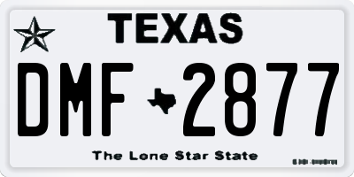 TX license plate DMF2877