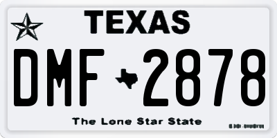 TX license plate DMF2878