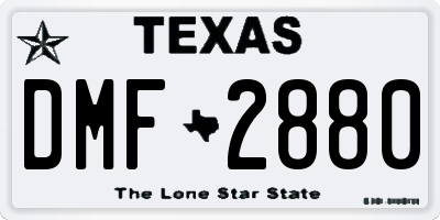 TX license plate DMF2880