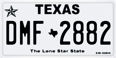 TX license plate DMF2882