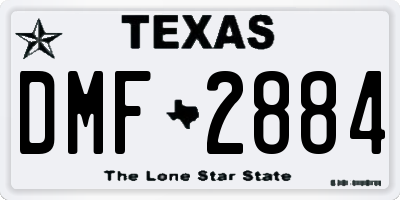 TX license plate DMF2884