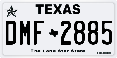 TX license plate DMF2885