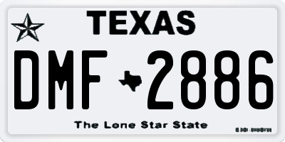 TX license plate DMF2886
