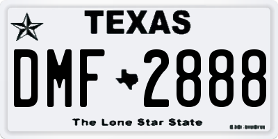 TX license plate DMF2888