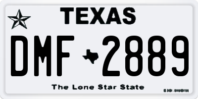TX license plate DMF2889