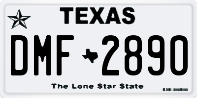 TX license plate DMF2890
