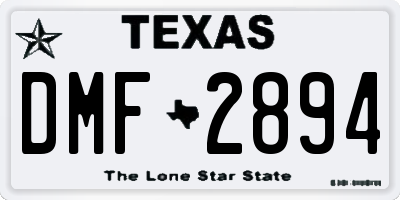 TX license plate DMF2894