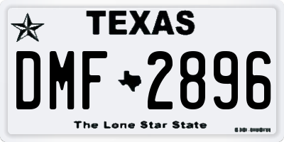 TX license plate DMF2896