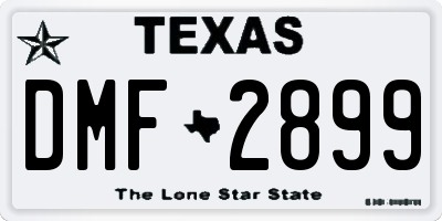 TX license plate DMF2899