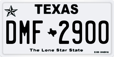TX license plate DMF2900