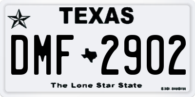 TX license plate DMF2902