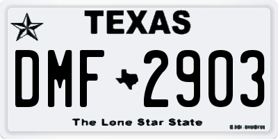 TX license plate DMF2903