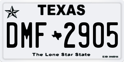 TX license plate DMF2905