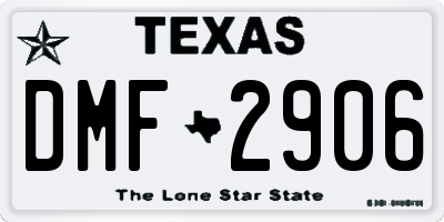 TX license plate DMF2906