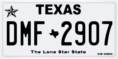 TX license plate DMF2907