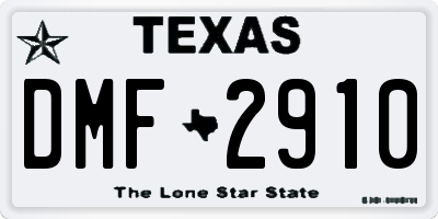 TX license plate DMF2910