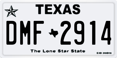 TX license plate DMF2914
