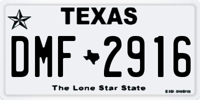 TX license plate DMF2916