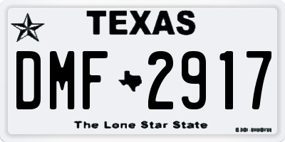 TX license plate DMF2917