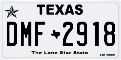 TX license plate DMF2918