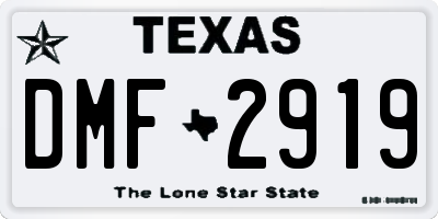 TX license plate DMF2919