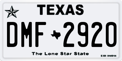 TX license plate DMF2920