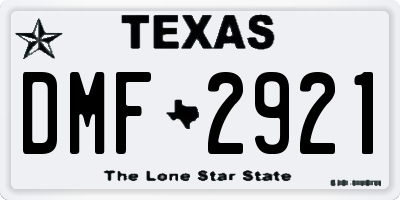 TX license plate DMF2921