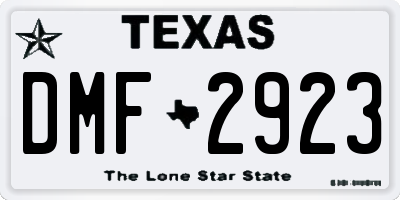 TX license plate DMF2923