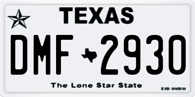 TX license plate DMF2930