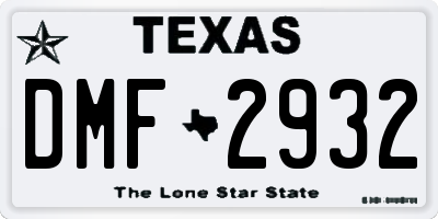 TX license plate DMF2932