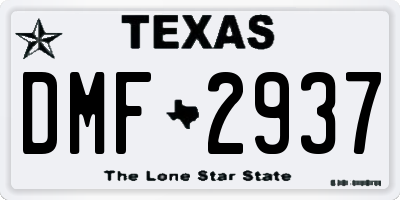 TX license plate DMF2937