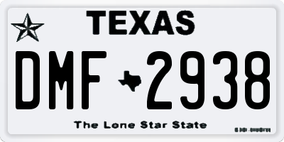 TX license plate DMF2938