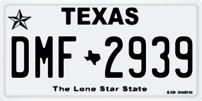 TX license plate DMF2939