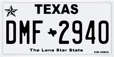 TX license plate DMF2940