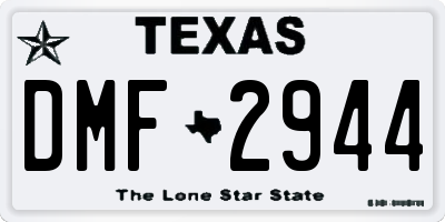 TX license plate DMF2944