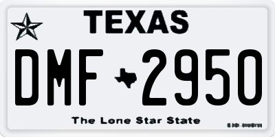 TX license plate DMF2950