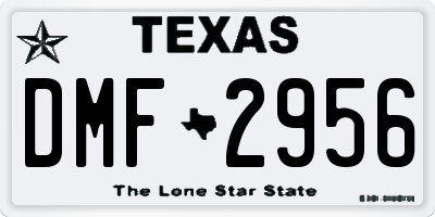 TX license plate DMF2956