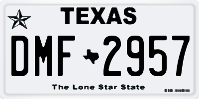 TX license plate DMF2957