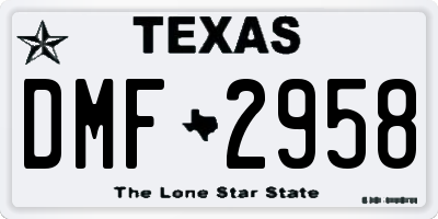 TX license plate DMF2958
