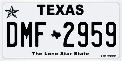 TX license plate DMF2959