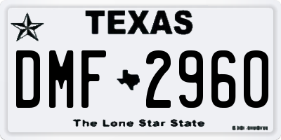 TX license plate DMF2960